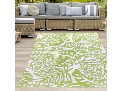 Weerbestendig Buitenkleed Tuin en Camping met Grote Ruiten Groen