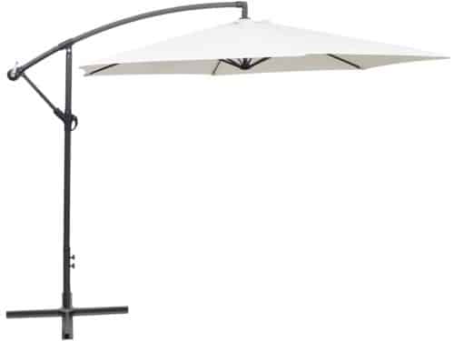 Zweefparasol Hangend Zandwit - UV-Bestendig en Geventileerd