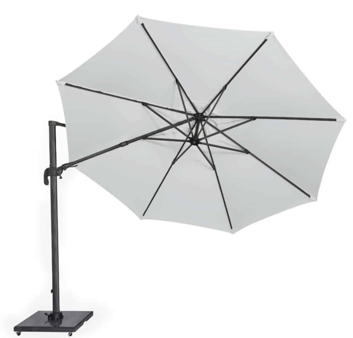 zweefparasol solarflex zijwaarts kantelbaar (t2) wit dia. 350 cm zonwering platinum platinum