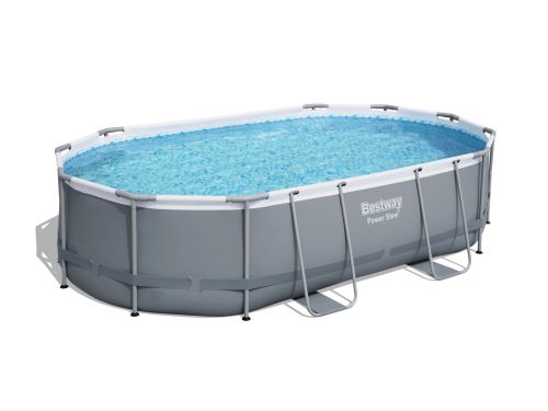 Zwembad steel pro max set ovaal grijs 488 Bestway - Bestway