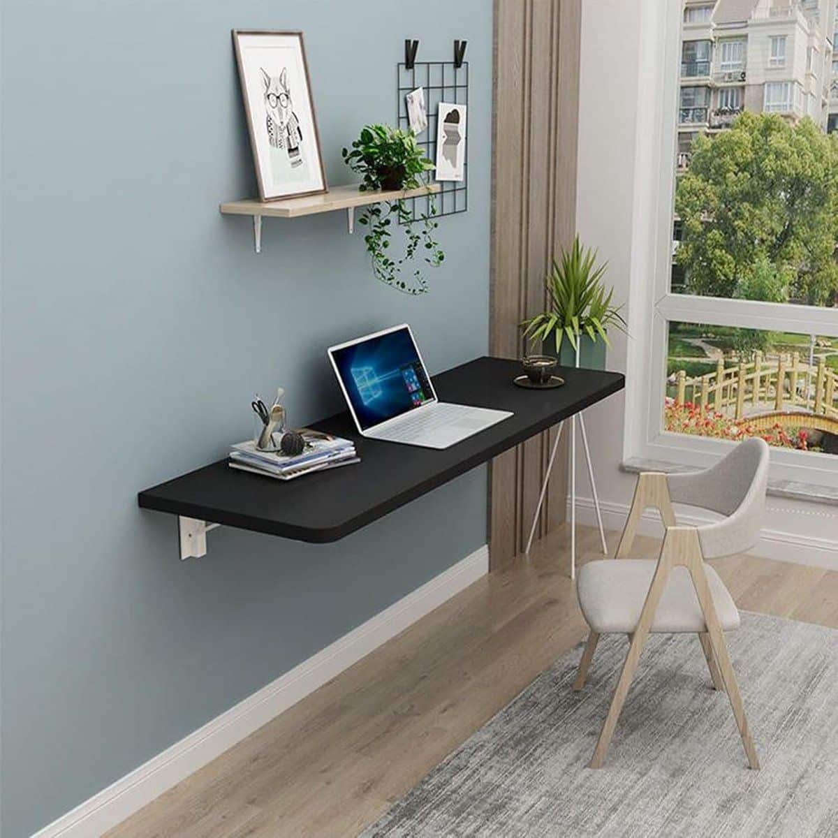 zwevende opvouwbare wandtafel multifunctionele houten klaptafel