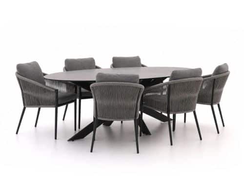 + 15% kassakorting | Bellagio Mineo/Furato ellips 240cm dining tuinset 7-delig - Laagste prijsgarantie!