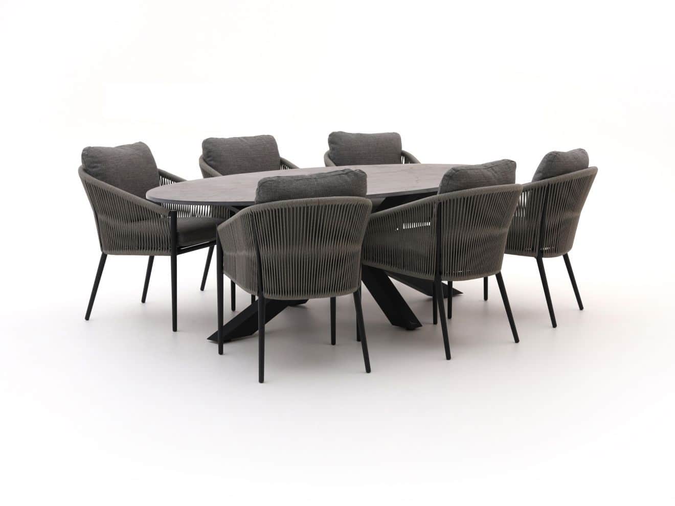 + 15% kassakorting | bellagio mineo/induno ellips 240cm dining tuinset 7 delig laagste prijsgarantie!