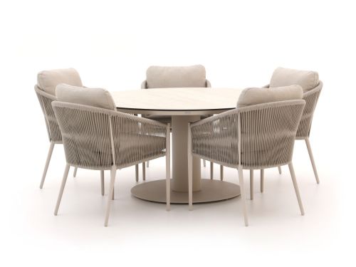 + 15% kassakorting | Bellagio Mineo/La Fonte ø 150cm dining tuinset 6-delig - Laagste prijsgarantie!