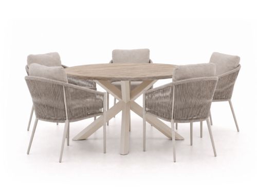 + 15% kassakorting | Bellagio Mineo/ROUGH-Y ø 150cm dining tuinset 6-delig - Laagste prijsgarantie!