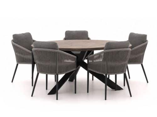 + 15% kassakorting | Bellagio Mineo/ROUGH-Y ø 150cm dining tuinset 6-delig - Laagste prijsgarantie!