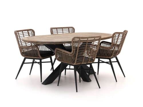 + 15% kassakorting | Intenso Asti/Rough-Y Ellips 200cm dining tuinset 5-delig - Laagste prijsgarantie!
