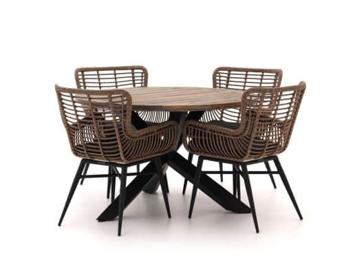 + 15% kassakorting | Intenso Asti/Rough-Y Ø120cm dining tuinset 5-delig - Laagste prijsgarantie!