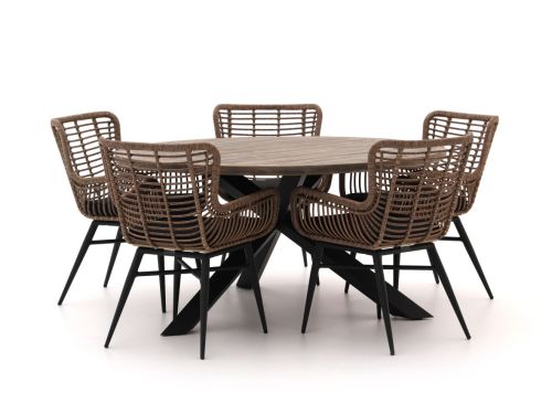 + 15% kassakorting | Intenso Asti/Rough-Y Ø150cm dining tuinset 6-delig - Laagste prijsgarantie!