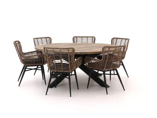 + 15% kassakorting | Intenso Asti/Rough-Y Ø180cm dining tuinset 7-delig - Laagste prijsgarantie!