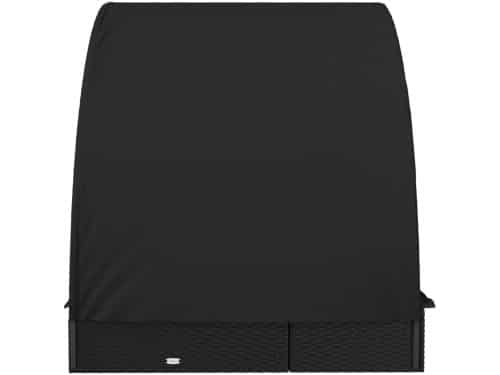 2-persoons Ligbed met Rond Dak - 211x112x140 cm - Zwart