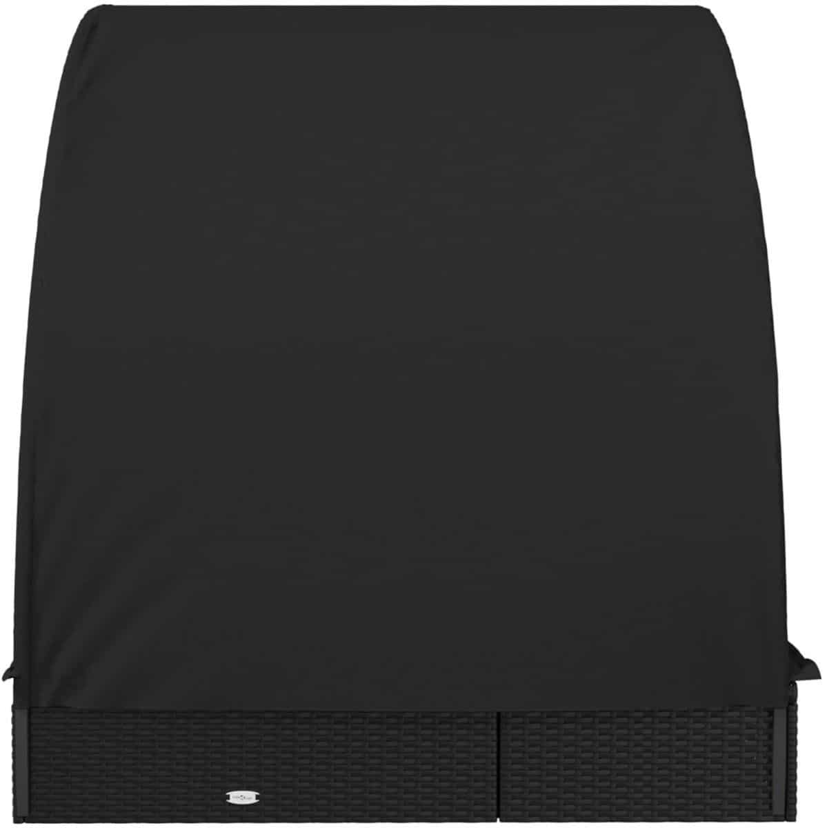 2 persoons ligbed met rond dak 211x112x140 cm zwart