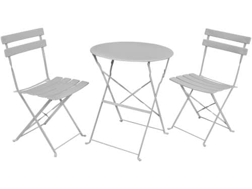 3-delige Balkonmeubelen ORION / Tuinmeubelset / Grijs / Balkonset Bistrotafel