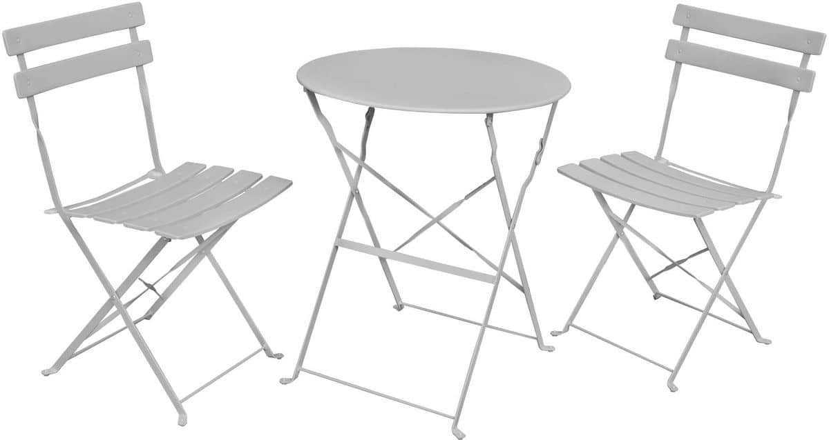 3 delige balkonmeubelen orion / tuinmeubelset / grijs / balkonset bistrotafel