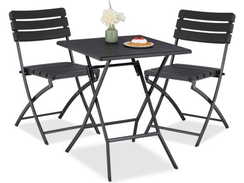 3-delige balkonset - inklapbaar - 1 tafel & 2 stoelen