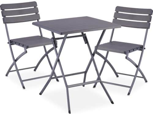 3-delige balkonset - tafel met 2 stoelen - inklapbaar