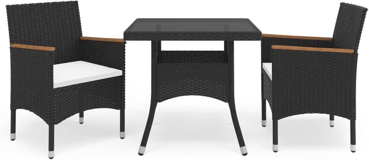 3 delige balkonset tuinmeubelen set voor 2 personen polyrotan en