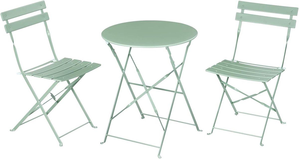 3 delige bistroset balkon of tuin inklapbare metalen tafel met