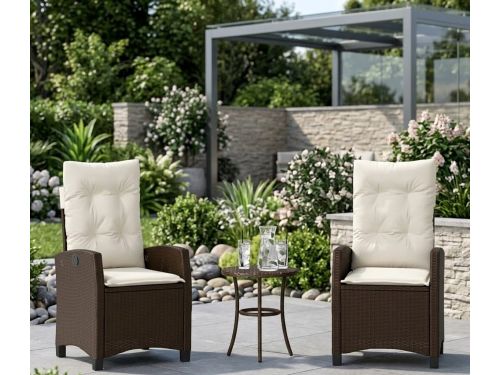 3-Delige Bistroset Bruin Poly Rattan - Bruin - Poly Rattan