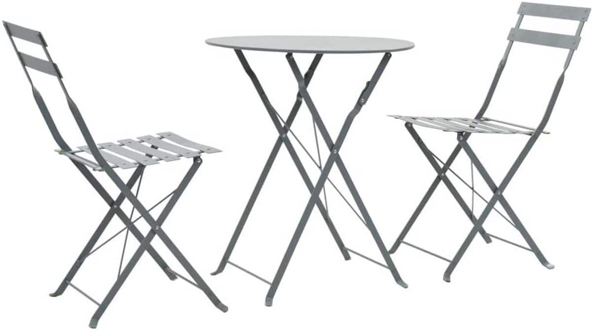 3 delige opvouwbare bistroset voor tuin en balkon tafel en