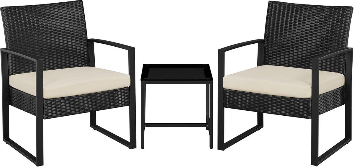3 delige terras en balkonset met stoelen en tafel van weerbestendig