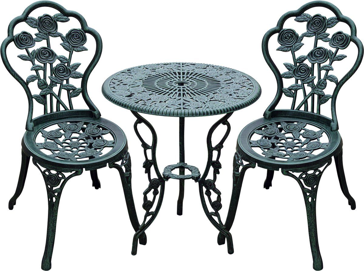 3 delige tuinmeubelset, balkonset met 2 stoelen en een tafel
