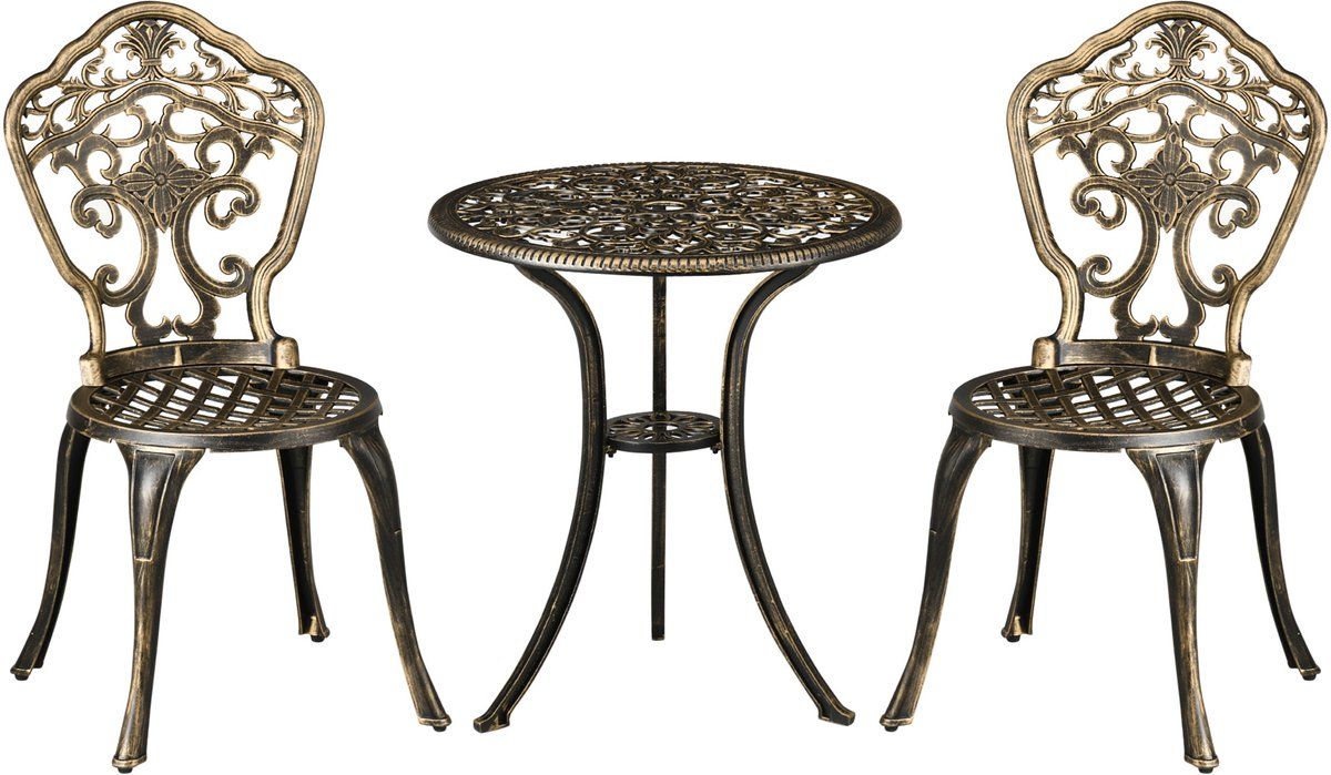 3 delige tuinmeubelset, bestaande uit 2 stoelen en 1 tafel
