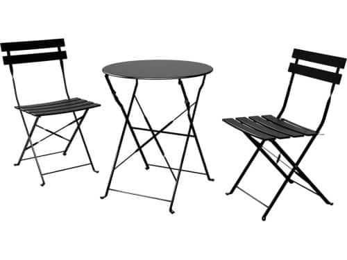 3 stuks, balkonset, zitgroep, 2 stoelen en 1 tafel