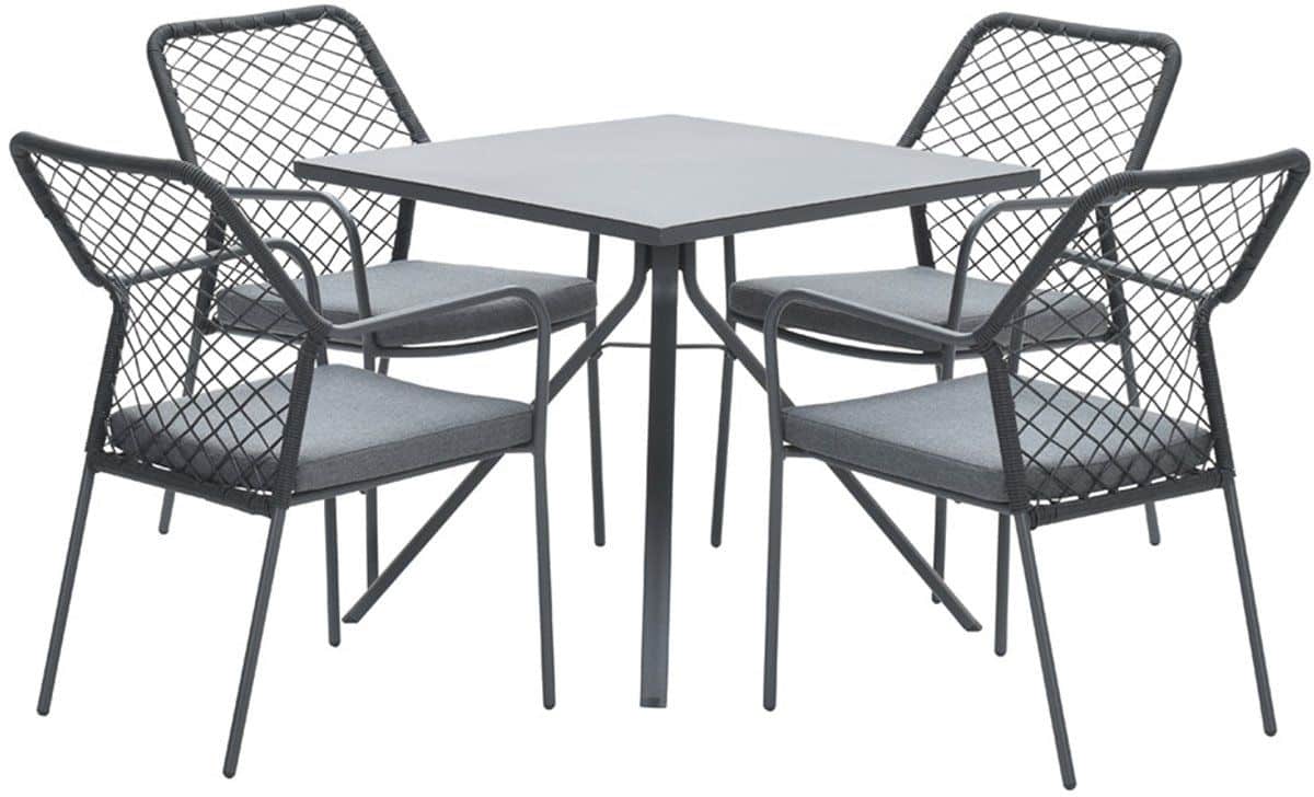 4 persoons tuinset 4 dido stoelen zwart rimini tafel