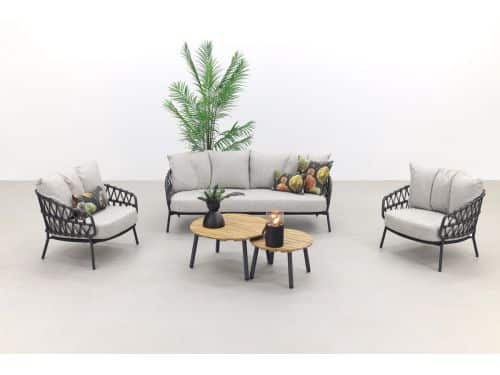 4 Seasons Calpi stoel-bank loungeset met Mindo koffietafels - 5-delig