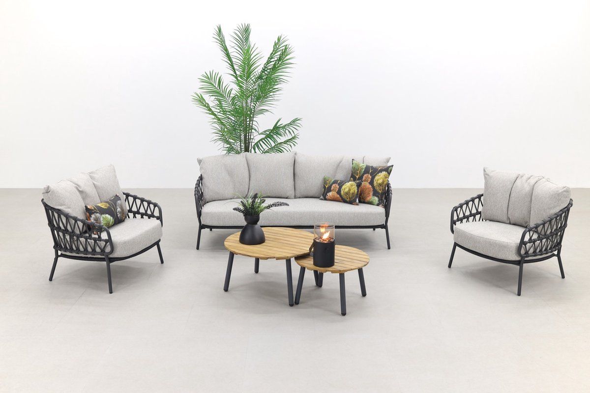 4 seasons calpi stoel bank loungeset met mindo koffietafels 5 delig
