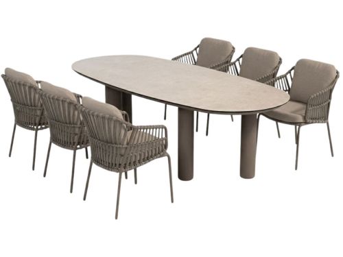 4 Seasons Capalbio tuinset 7-delig terre - Denia tuintafel 240x105