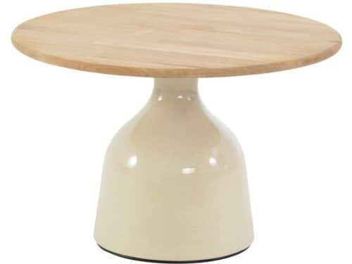 4 Seasons June loungetafel Ø60x38 cm creme - teak