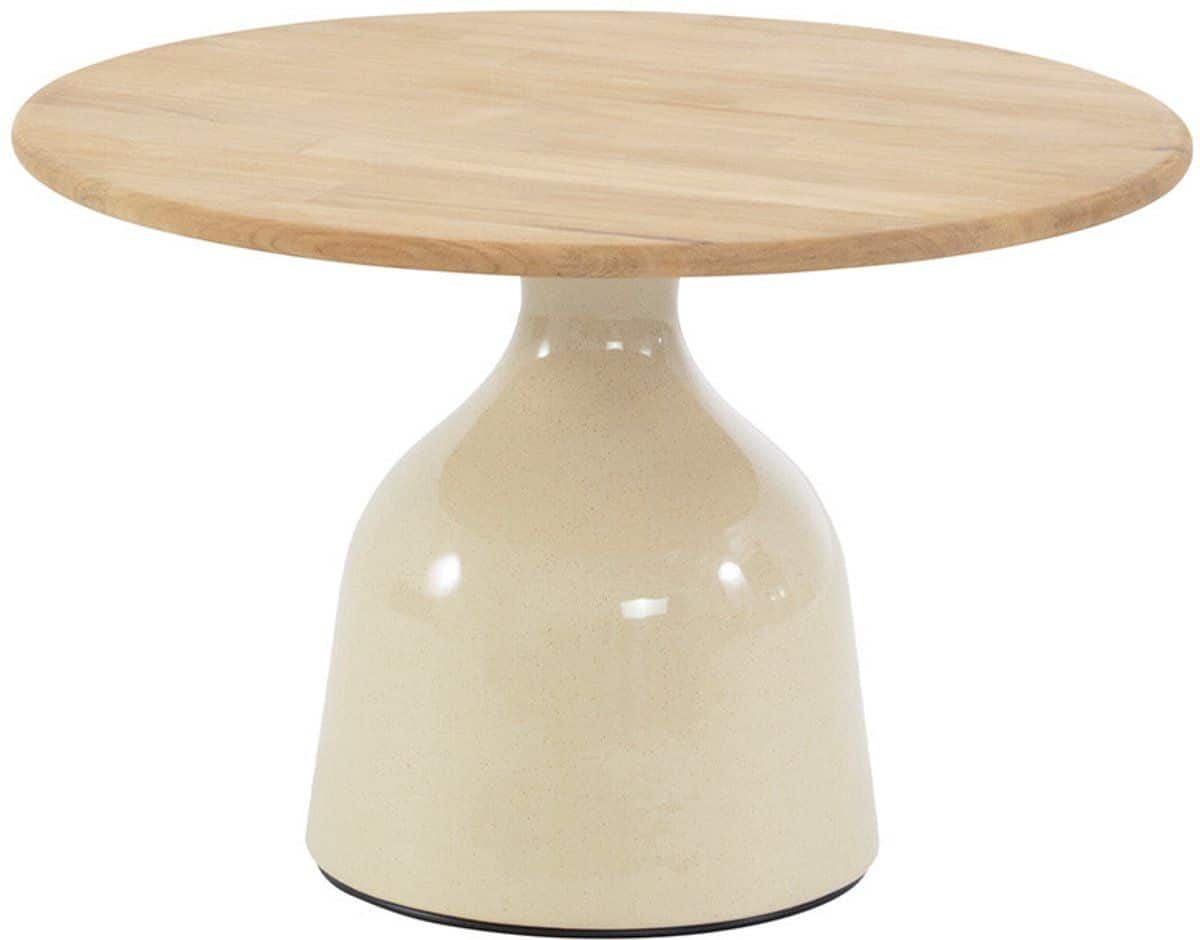4 seasons june loungetafel Ø60×38 cm creme teak
