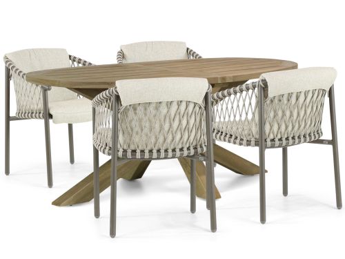 4 Seasons Outdoor Allora/Boston 200 cm dining tuinset 5-delig