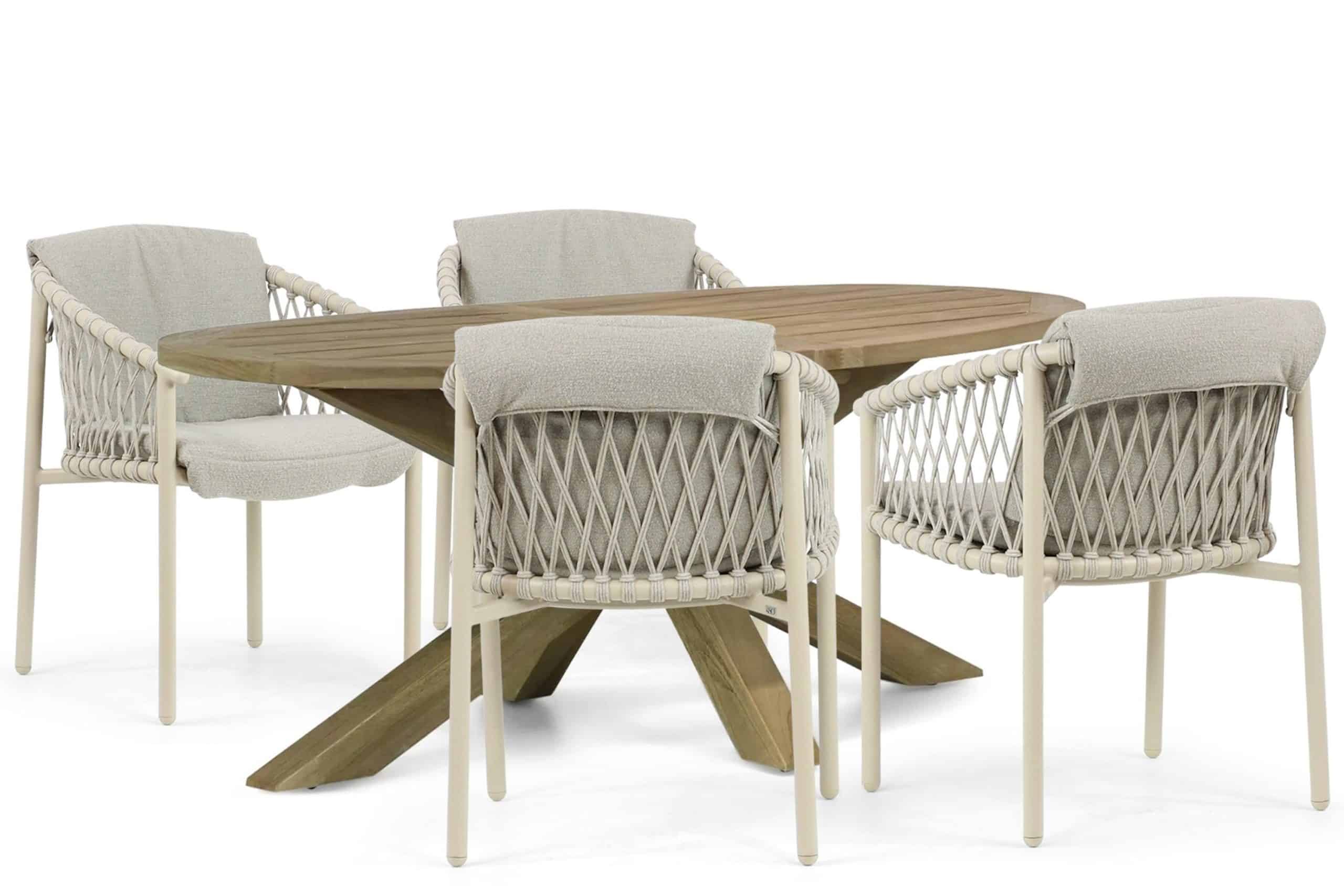 4 seasons outdoor allora/boston 200 cm dining tuinset 5 delig