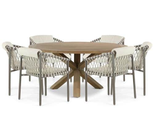 4 Seasons Outdoor Allora/Sand City 160 cm dining tuinset 7-delig