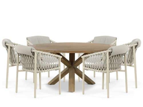 4 Seasons Outdoor Allora/Sand City 160 cm dining tuinset 7-delig