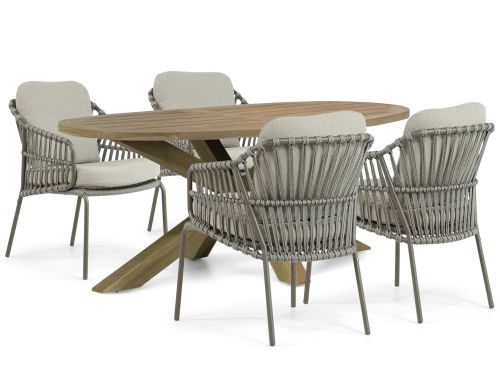 4 Seasons Outdoor Capalbio/Boston 200 cm dining tuinset 5-delig