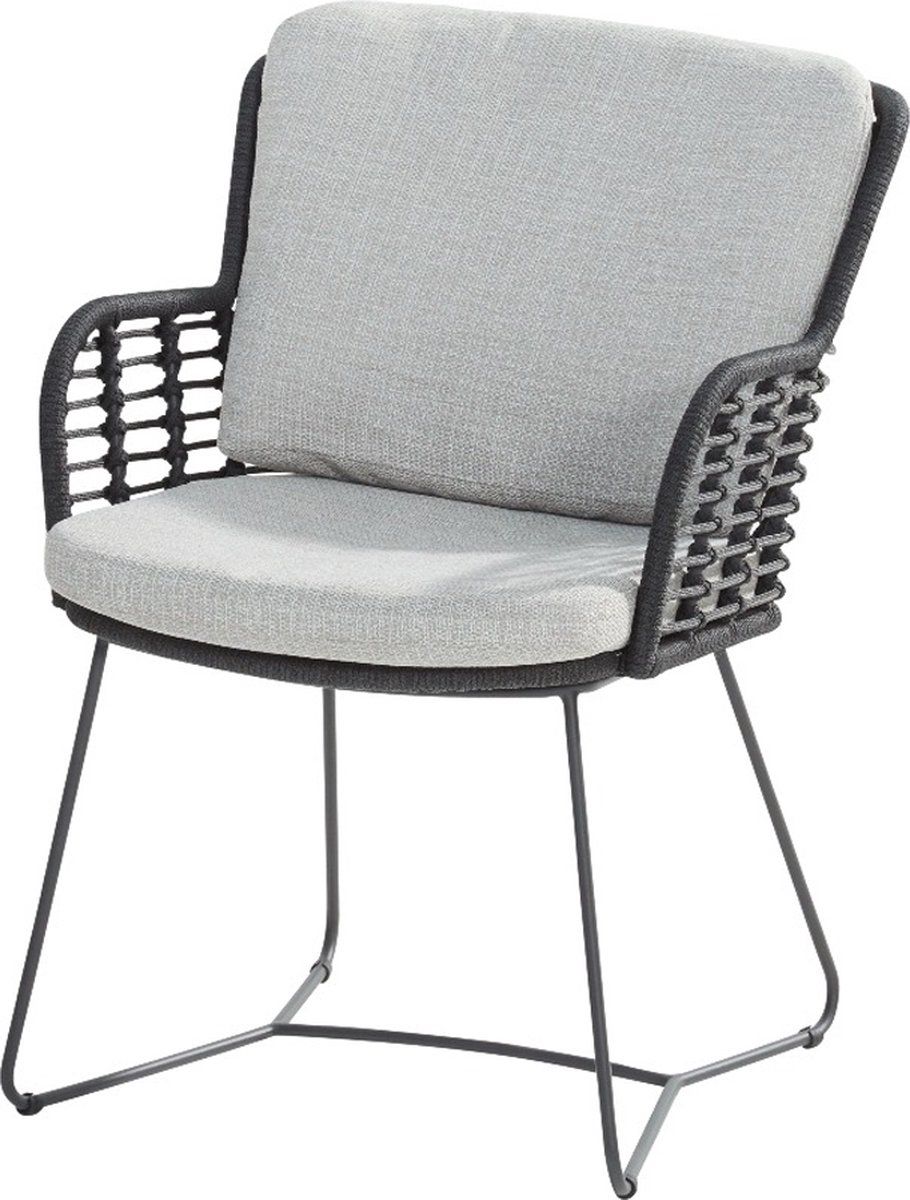 4 seasons outdoor fabrice lounge dining stoel donker grijs