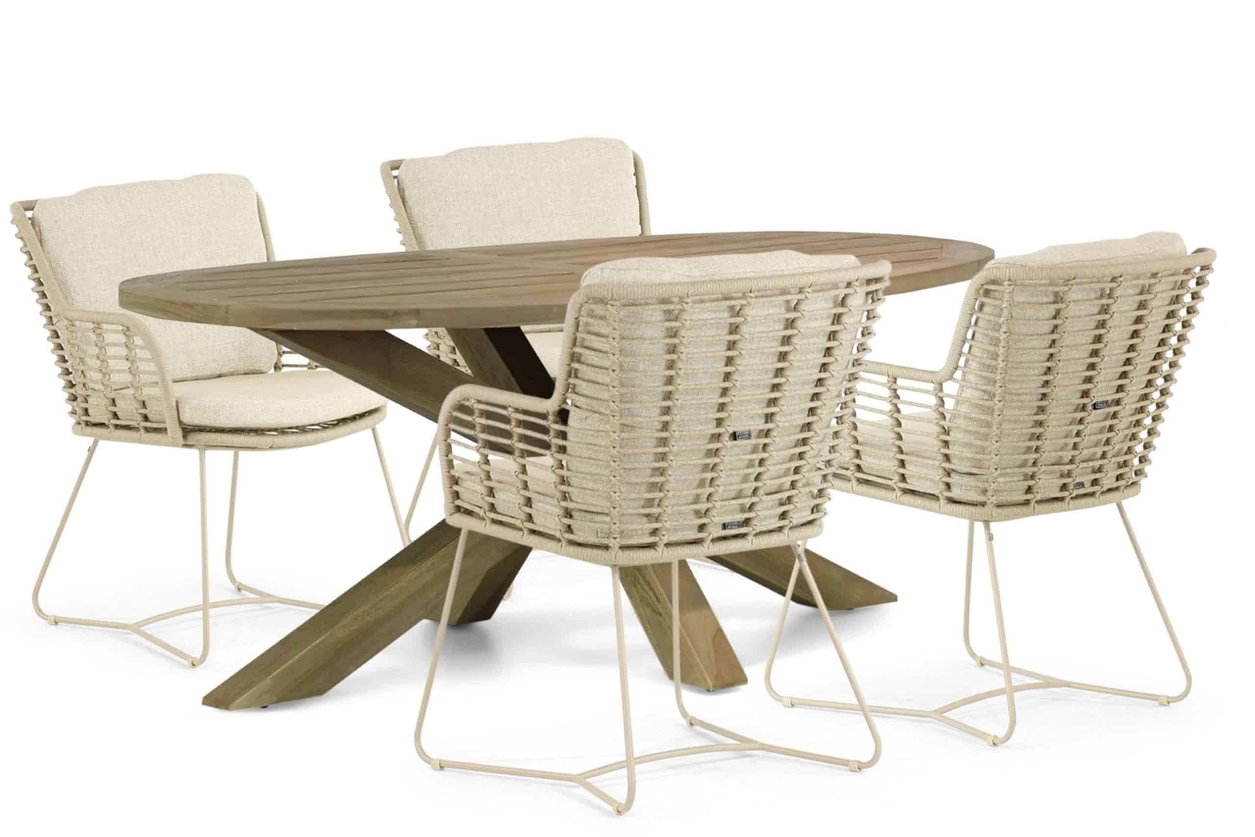 4 seasons outdoor fabrice/boston 200 cm dining tuinset 5 delig