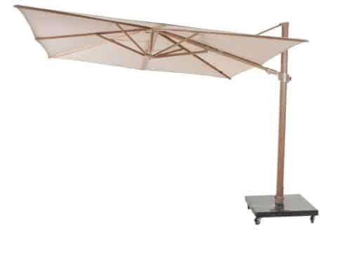 4 Seasons Outdoor Siesta Premium Zweefparasol 300x300 - Sand/Houtlook Frame