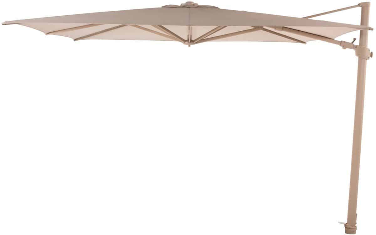 4 seasons outdoor siesta premium zweefparasol 300×300 sand/latte frame
