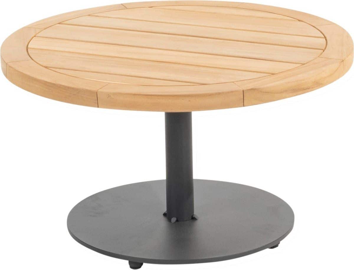 4 seasons outdoor volta teak salontafel antraciet Ø60 cm