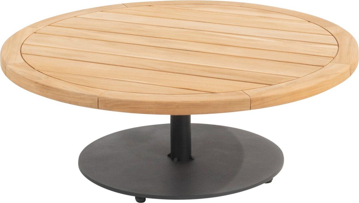 4 seasons outdoor volta teak salontafel antraciet Ø80 cm