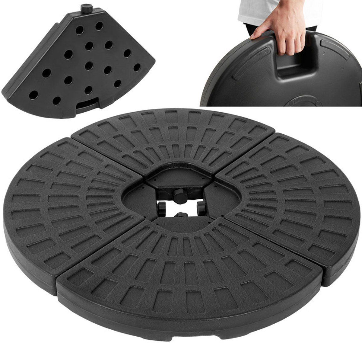 4 stuks paraplubasis vulbare parasolvoet set voor