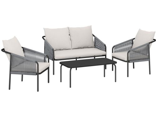4goodz Tuinmeubelset 4-delig met salontafel bank en 2 stoelen