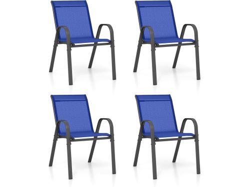 4x Stapelbare tuinstoelen met armleuningen - Weerbestendig tuinmeubilair voor balkon