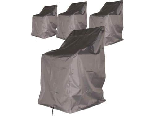 4x Stuks Tuinstoel Beschermhoezen Waterdicht Stapelbaar Grijs