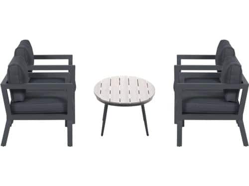 5-delige loungeset Ridge -4 luxe lounge fauteuils inclusief salontafel